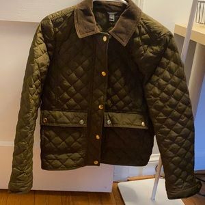 J.Crew Quilted Jacket. Olive. XS